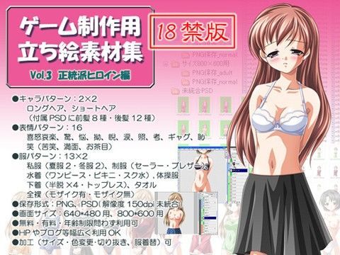 立ち絵素材集 Vol.3正統派ヒロイン編成人向