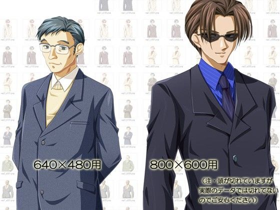 立ち絵素材集 Vol.7背広男性編 サンプル1ページ目