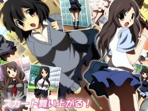 スカート舞い上がる！