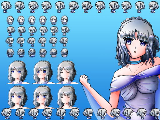 女神のようなアイドルっぽい女の子の立ち絵などイラスト素材 サンプル2ページ目
