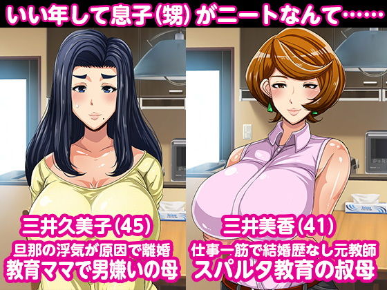 ママと叔母がニートの息子をスパルタ教育しようとしたので逆に性調教してやるよ サンプル2ページ目