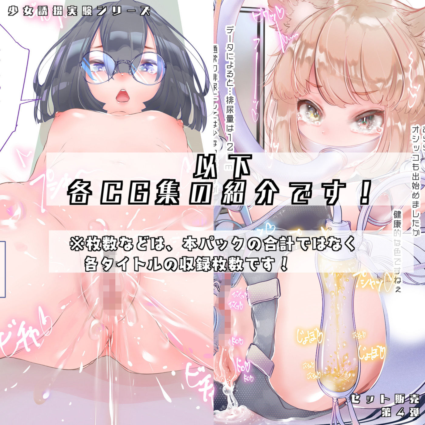 【セット販売】少女誘拐実験vol.14・15・16・17 お嬢様 開脚拘束羞恥責め・連続玩具責め絶頂実験・文学少女 搾尿調教・ケモ耳娘 性器徹底観察 サンプル2ページ目