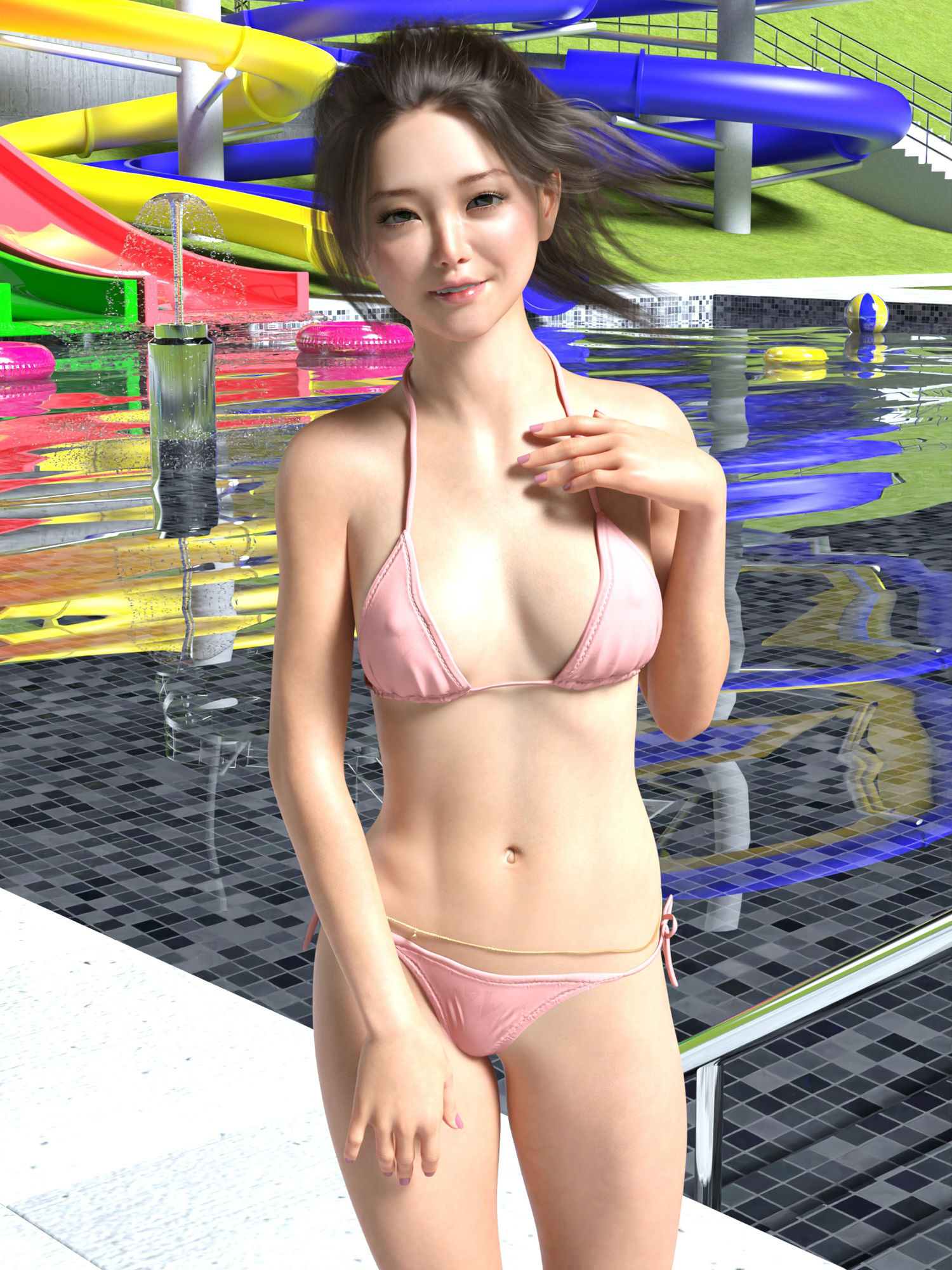 プールデート編 奉仕彼女とマグロ男 サンプル2ページ目