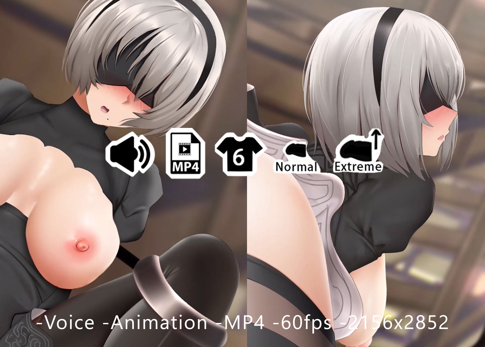 2B - 同人動画 （ぎんハハ） サンプル1ページ目