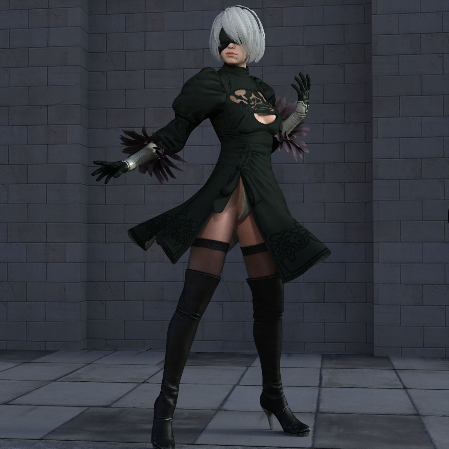 ニーア2Bコスプレイヤー喰い サンプル3ページ目