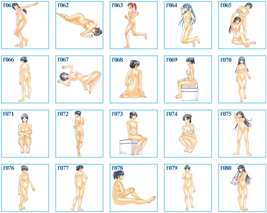 裸婦イラストポーズ集 vol.04 サンプル4ページ目