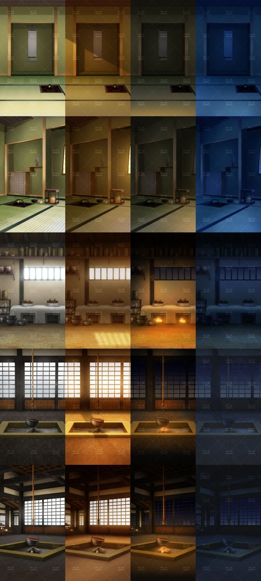 みにくる背景CG素材集『江戸編』part01（茶室・囲炉裏・台所） サンプル4ページ目