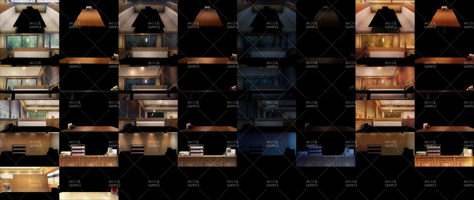みにくる背景CG素材集『店舗＆施設編』part02（BoostB）ファミレス・パン屋・回転寿司 サンプル4ページ目