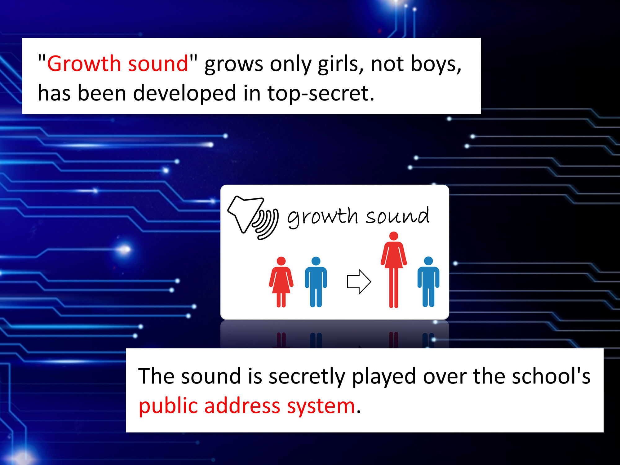 Outgrowing only girls， Overtake boys， Growth sound in the classroom サンプル1ページ目