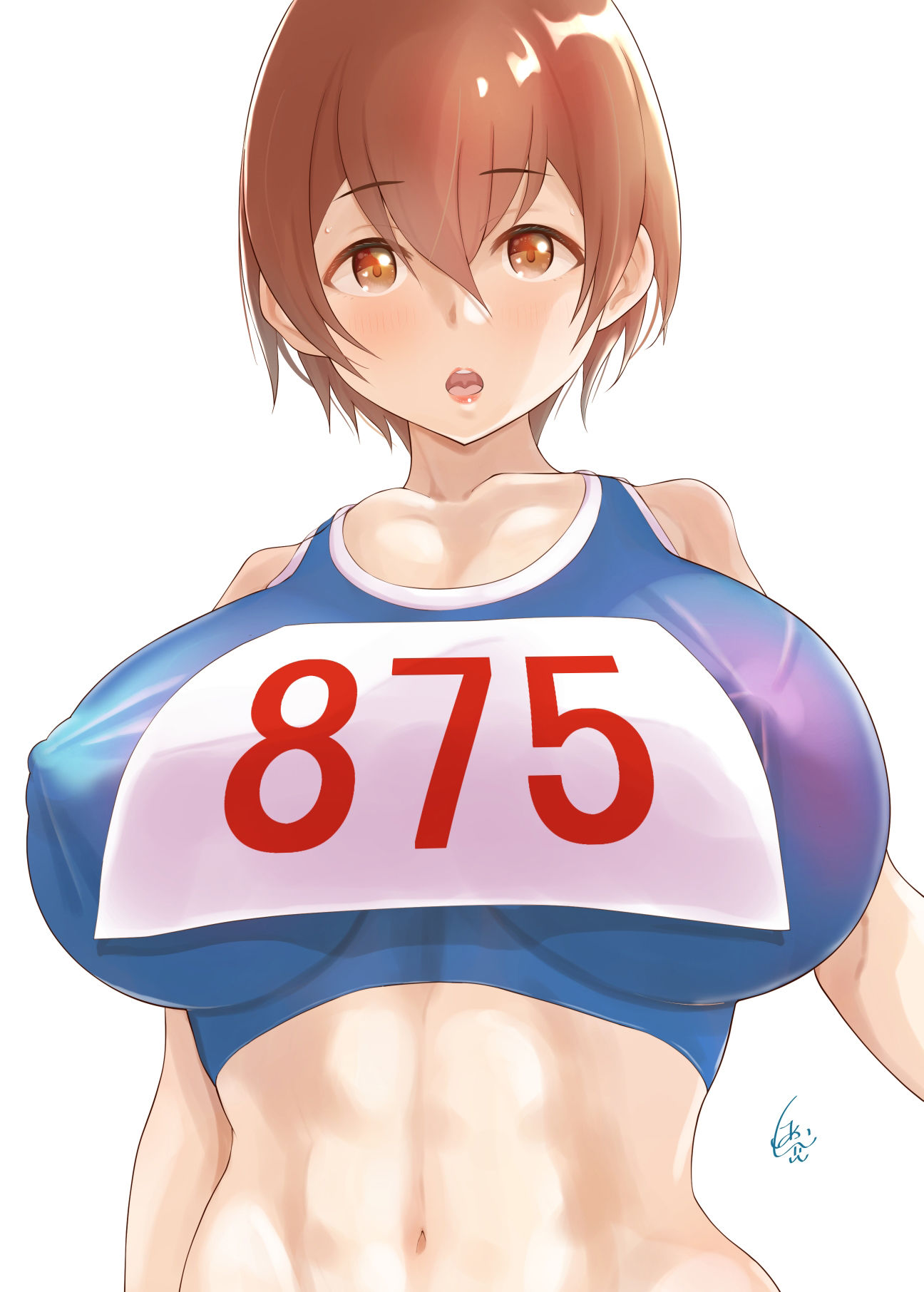 ボーイッシュ巨乳ちゃん陸上ユニフォーム未統合PSDファイル サンプル1ページ目