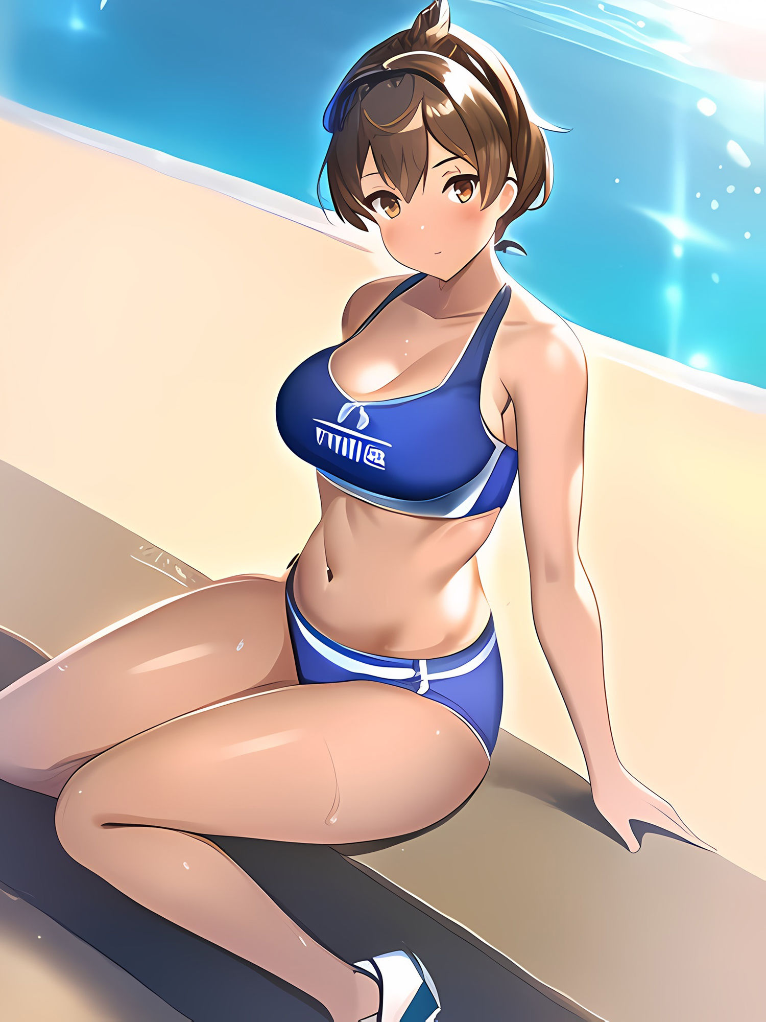 褐色スポーツ娘との海岸デートCG集 サンプル4ページ目