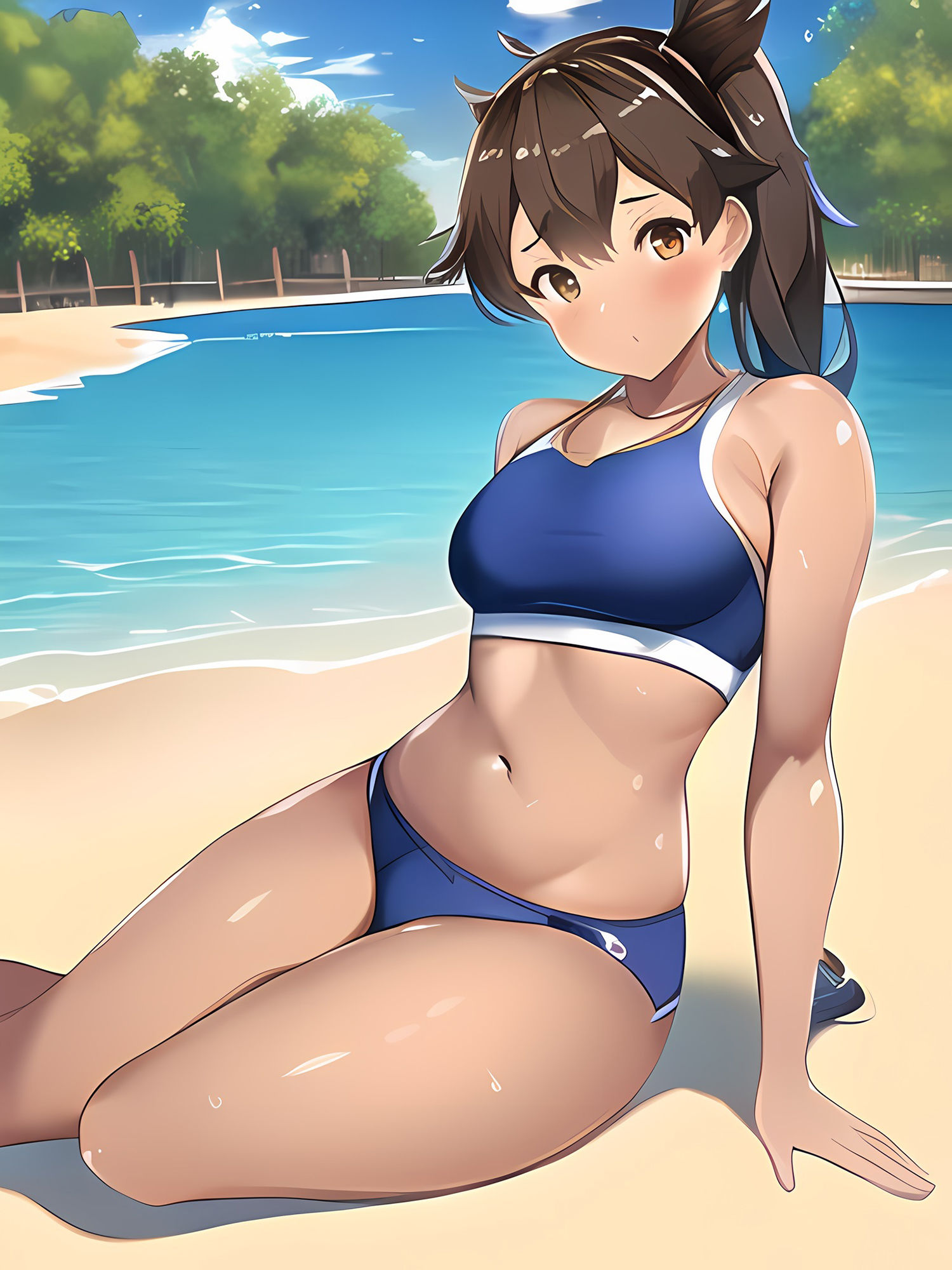 褐色スポーツ娘との海岸デートCG集 サンプル5ページ目