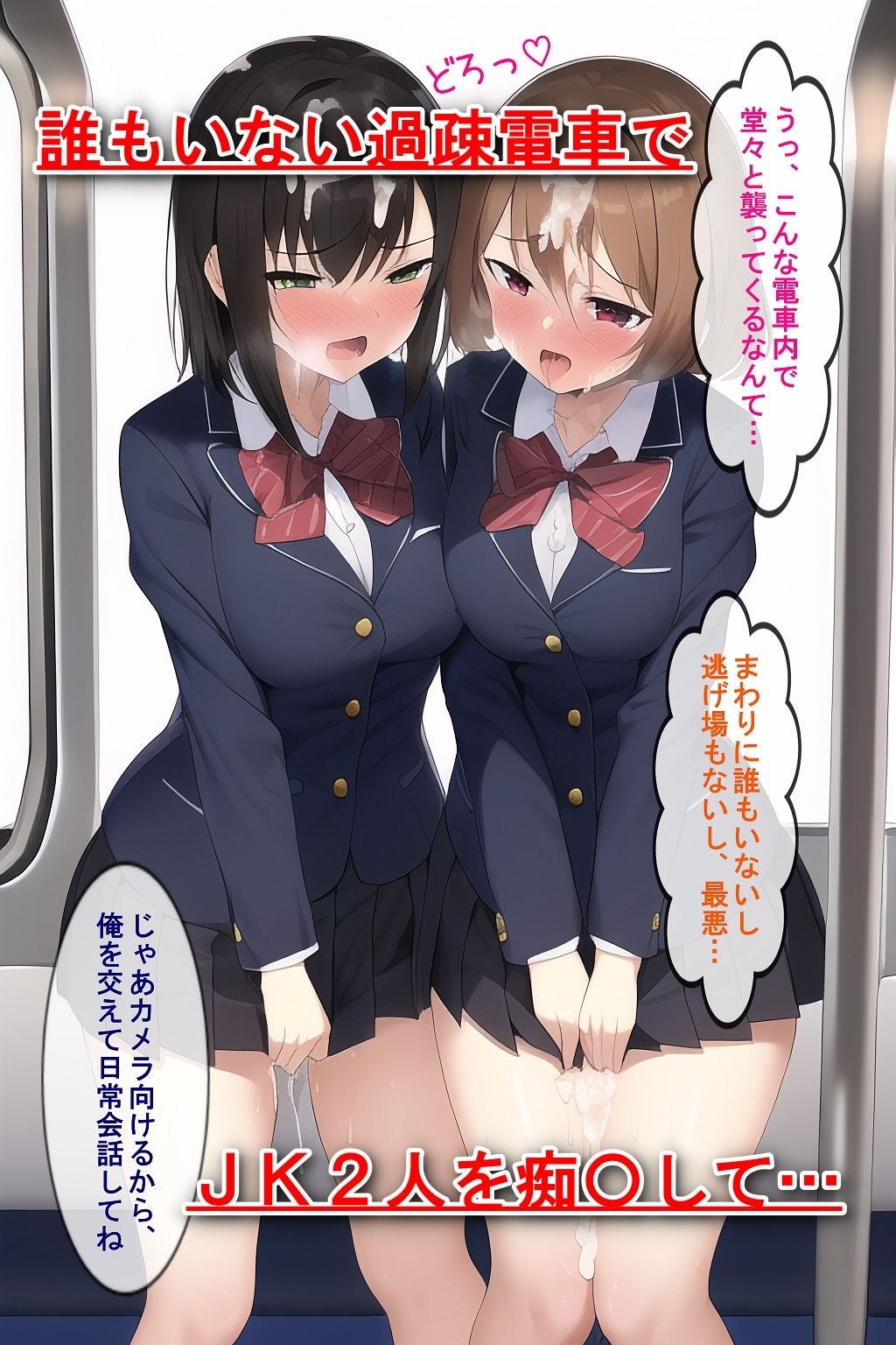 JK2人同時痴〇！〜中出し後にトークテーマ決めて会話させてみた〜 サンプル1ページ目