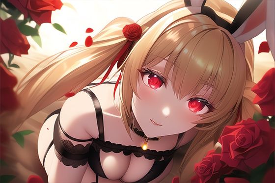 薔薇園の金髪バニーガール / 全年齢向け CG集 （129枚） サンプル1ページ目