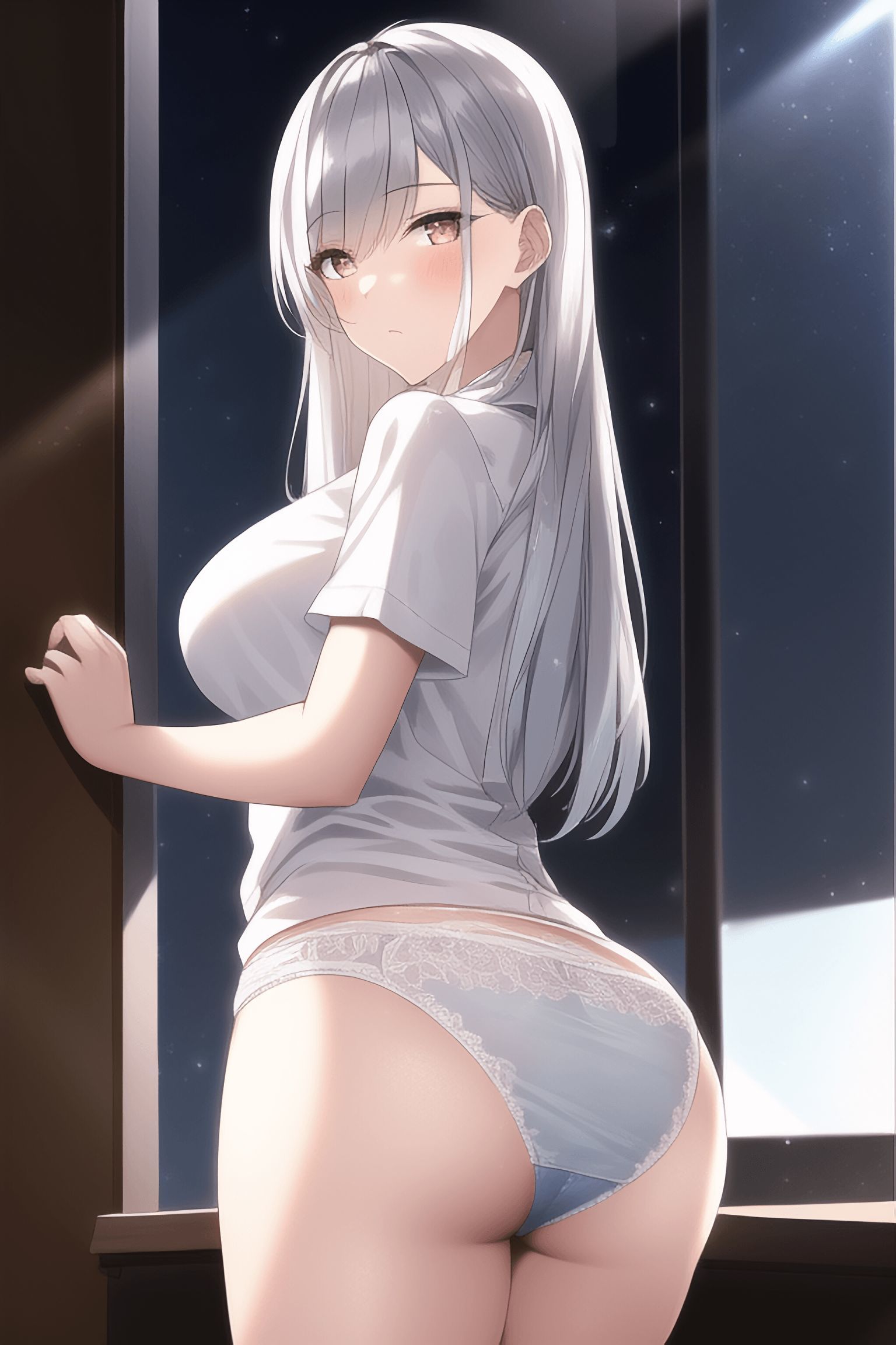 銀髪女子の下着イラスト集 サンプル3ページ目