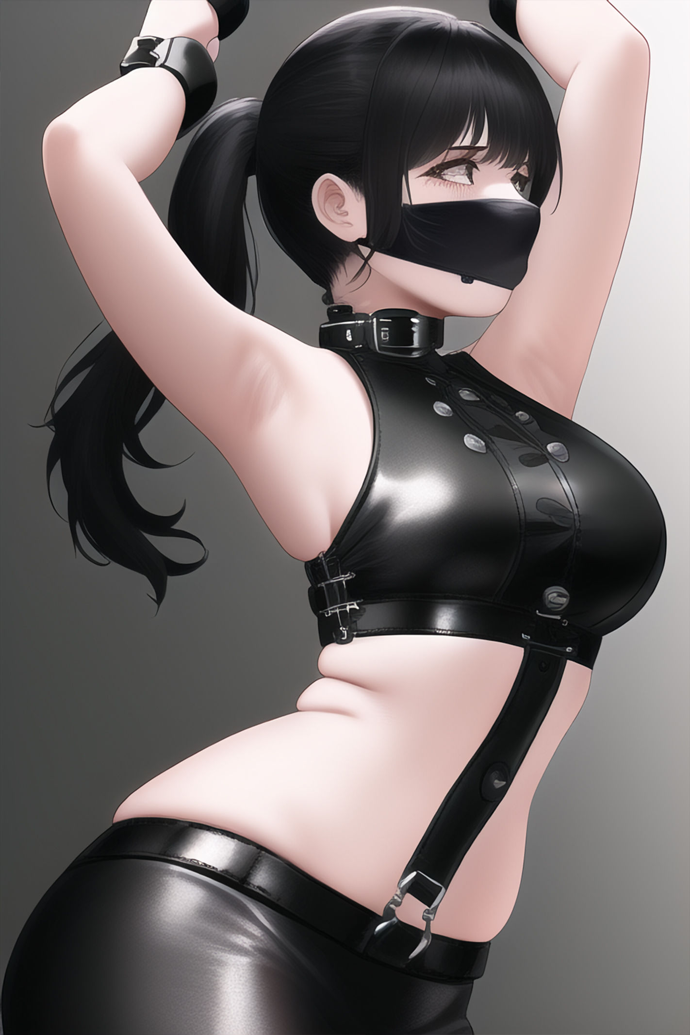 拘束少女 〜黒髪ポニテ編〜 サンプル2ページ目