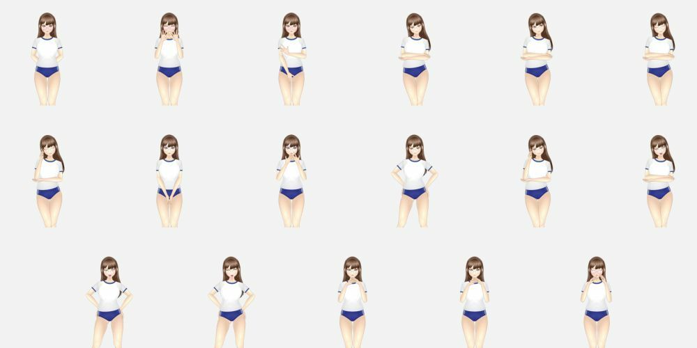【立ち絵素材】No.004 眼鏡っ子 体操着ver:from たちえでぃた サンプル3ページ目