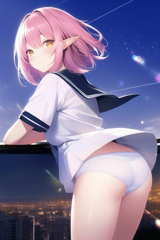 ピンク髪エルフの下着イラスト集 サンプル1ページ目