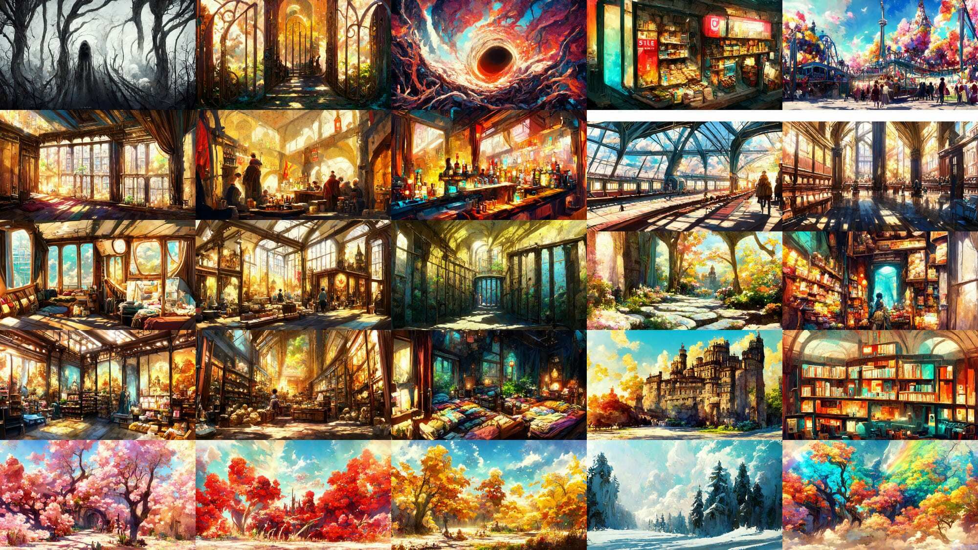 【ファンタジー系イラスト調】著作権フリーの高解像度背景（画像100枚） サンプル3ページ目