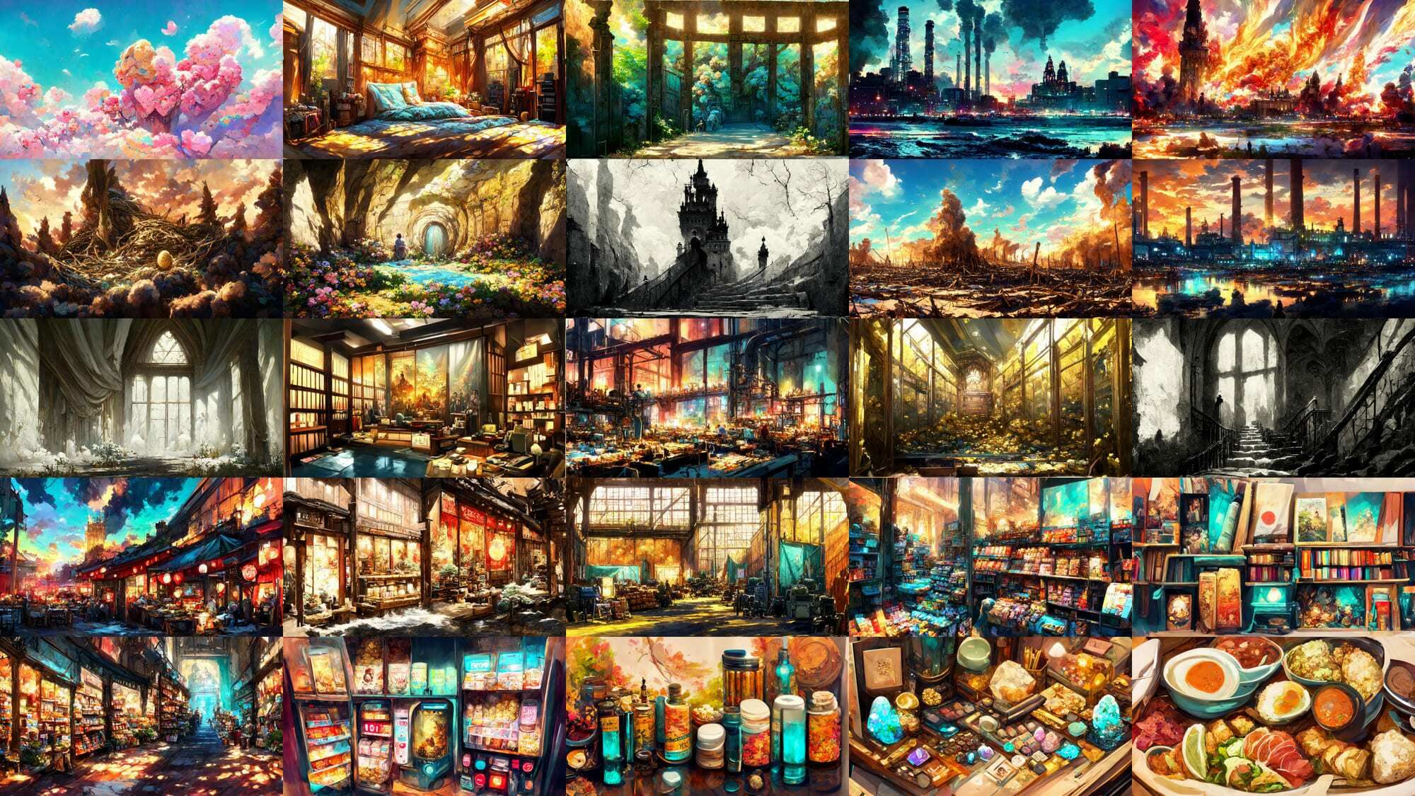 【ファンタジー系イラスト調】著作権フリーの高解像度背景（画像100枚） サンプル4ページ目