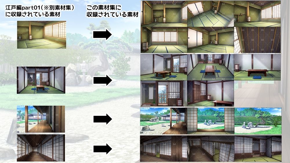 みにくる背景CG素材集『江戸編』part01 ブーストパック （部屋・宿・縁側・廊下） サンプル7ページ目