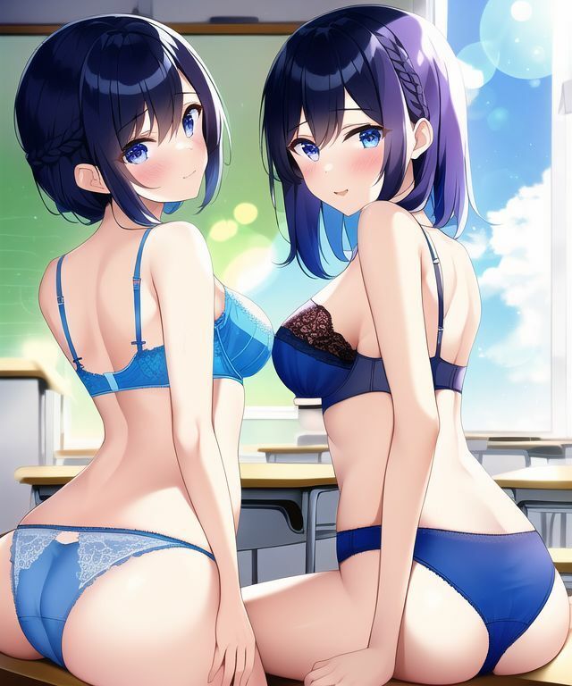 女子二人の下着イラスト集 サンプル2ページ目