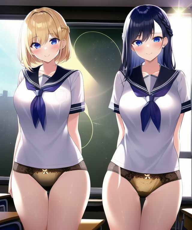 女子二人の下着イラスト集 サンプル4ページ目
