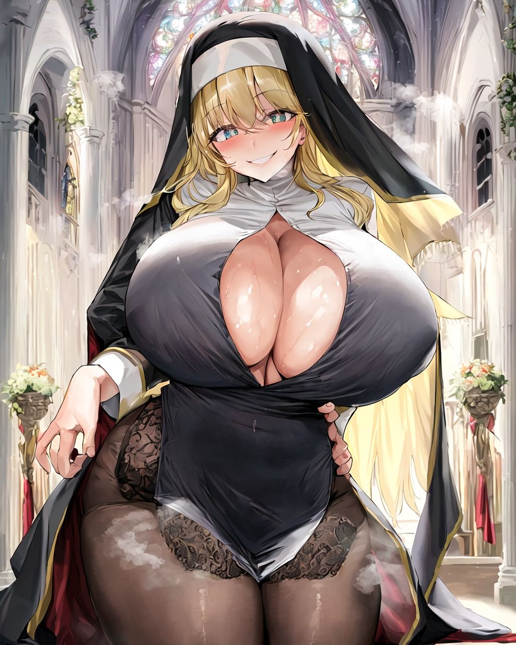 ［湿度高め！］発情爆乳シスターのドスケベ誘惑 サンプル4ページ目