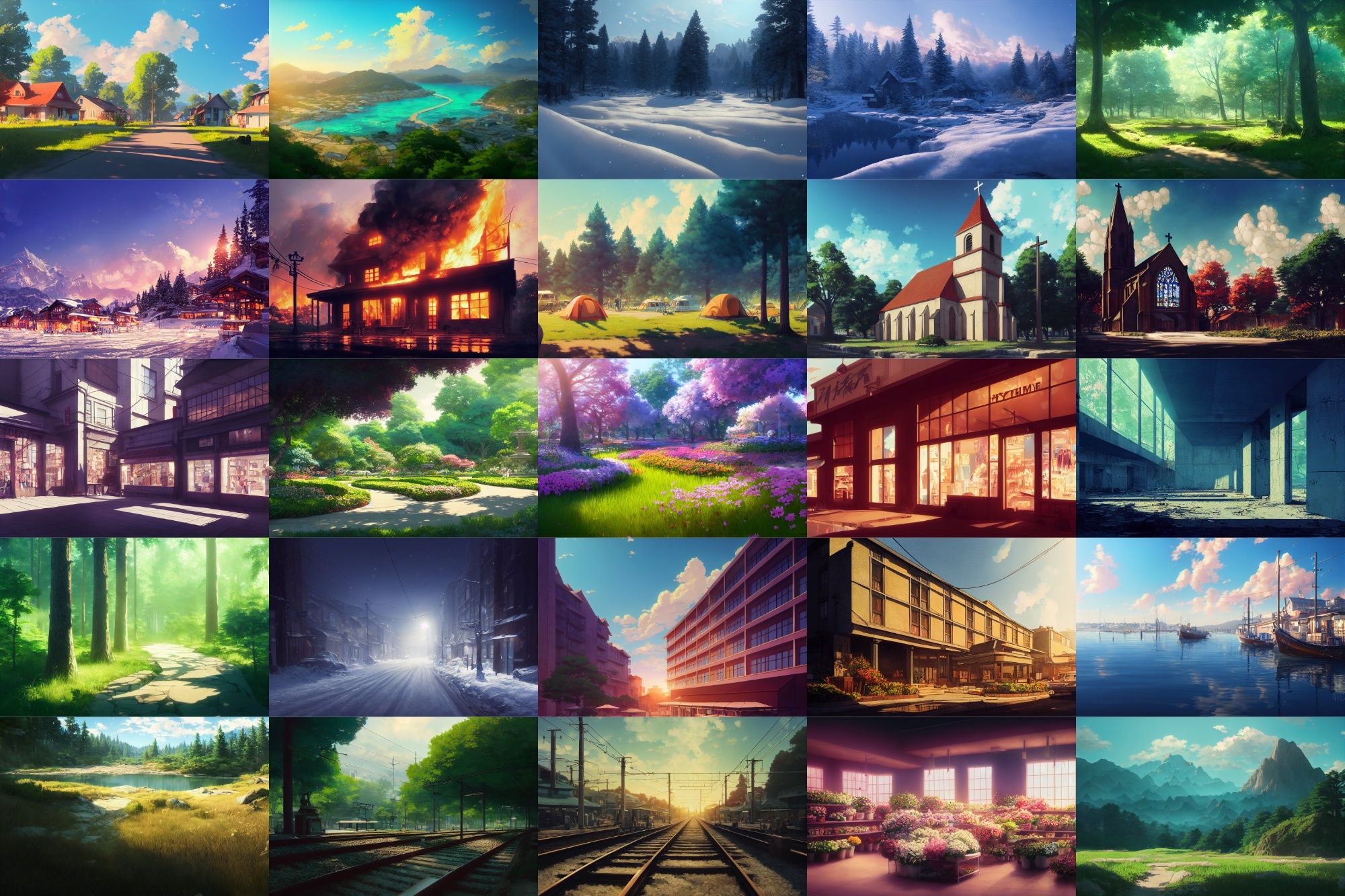【現代系イラスト調】著作権フリーの高解像度背景（画像100枚） サンプル2ページ目