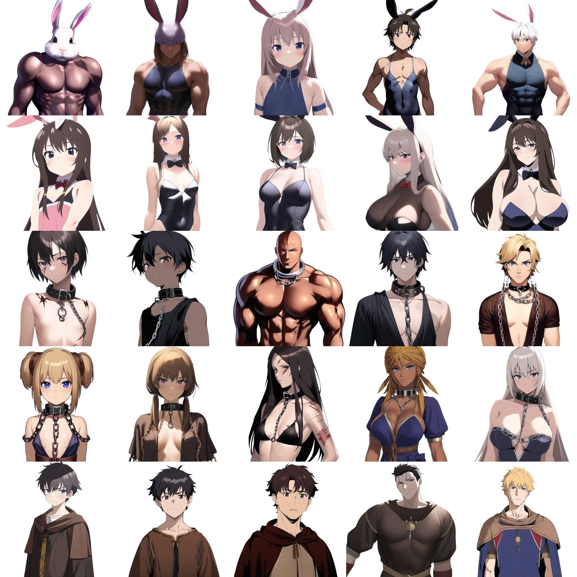【職業別キャラクター立ち絵4】著作権フリーの高解像度画像素材（100枚） サンプル2ページ目