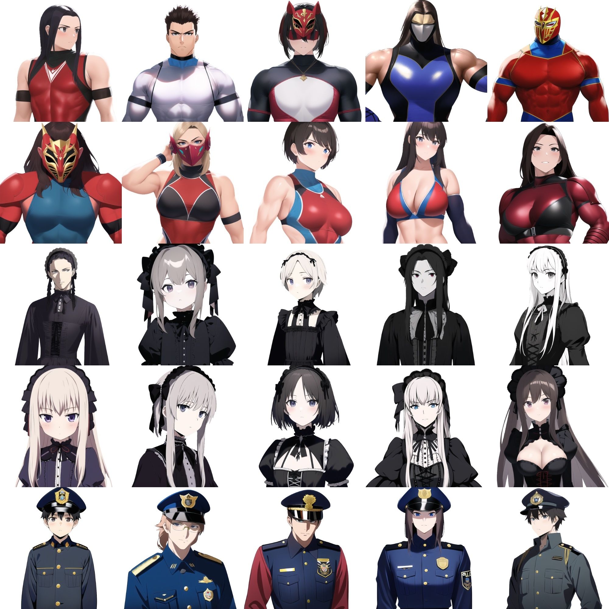 【職業別キャラクター立ち絵5】著作権フリーの高解像度画像素材（100枚） サンプル4ページ目