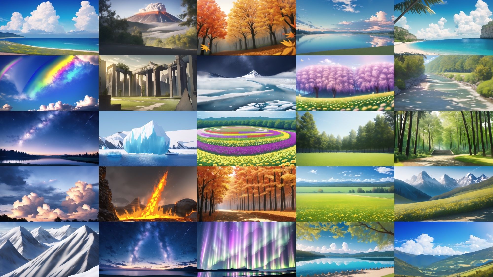 【アニメ調の自然系背景】著作権フリーの高解像度画像（100枚） サンプル3ページ目