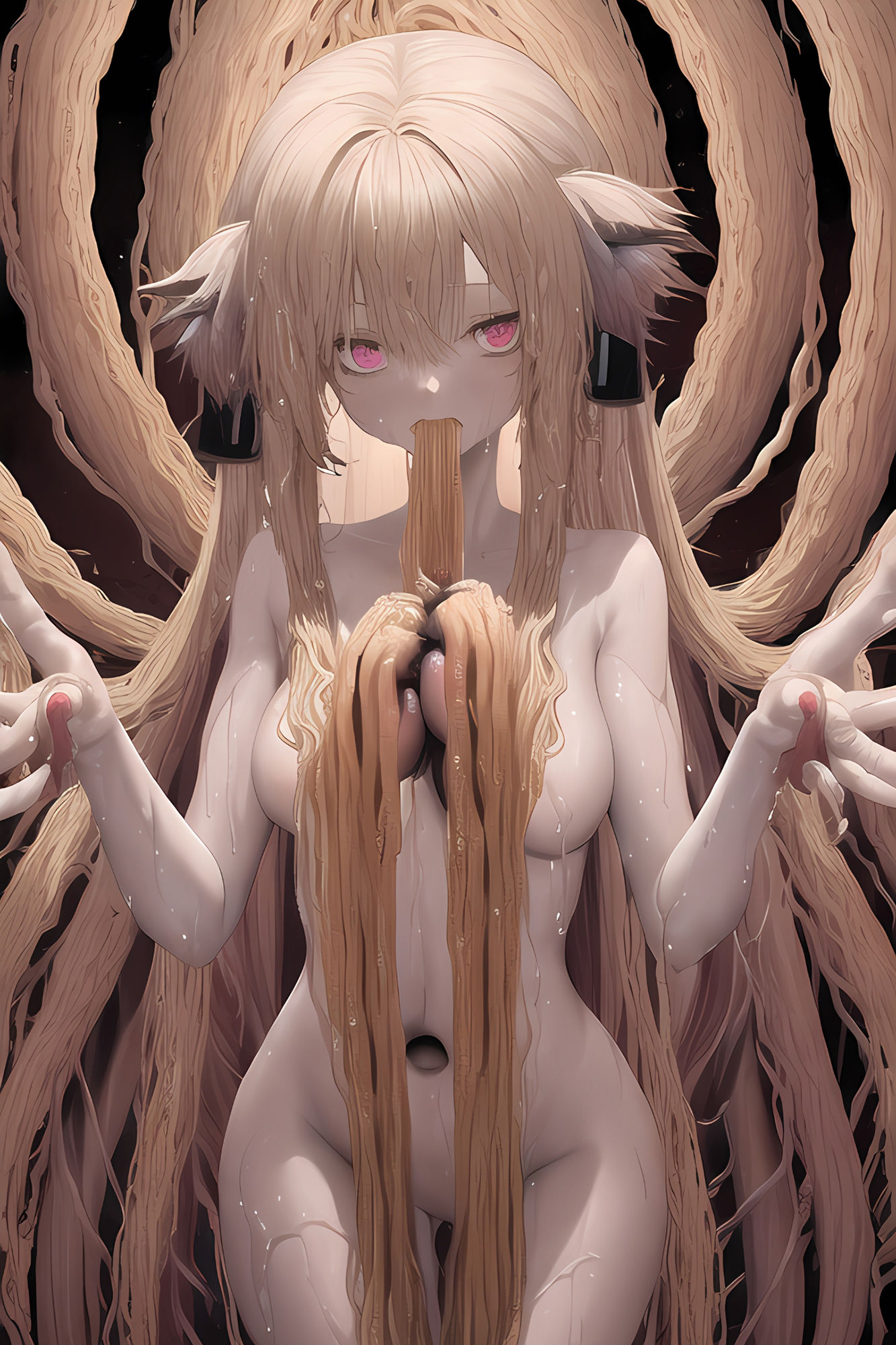 【ハルマゲドン】今明かされるAIイラストの真実2！「ラーメン手掴み女の子」はAIのミスではなく実は異世界の悪魔だったんだが？ サンプル8ページ目