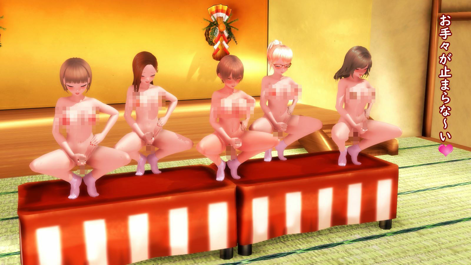 【ふたなり淫語】チンプラガールズのふたなり宴会芸（通常版） サンプル5ページ目