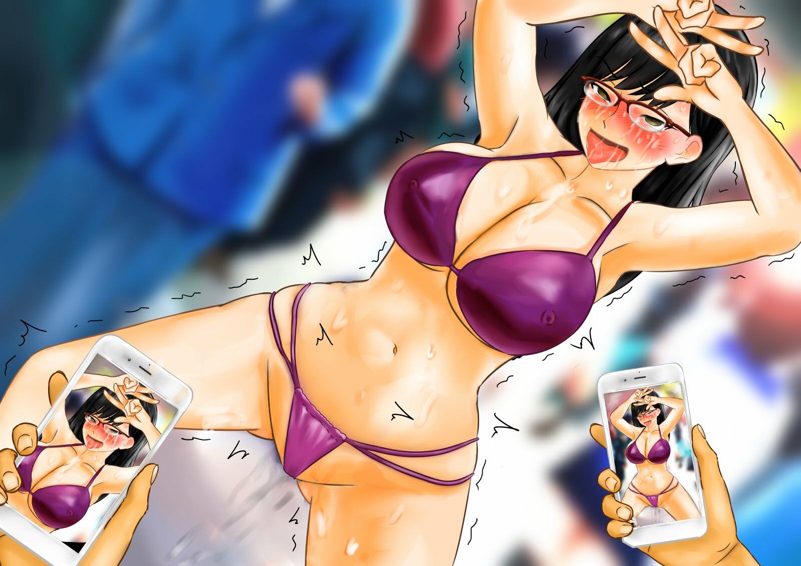 催●アプリで強●露出・尊厳破壊される爆乳眼鏡女子○生、エロ衣装やリモコンバイブで寸止め焦らし羞恥地獄 サンプル4ページ目
