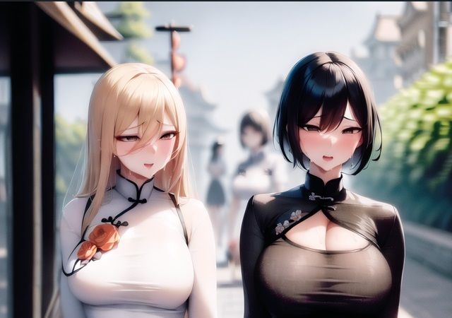 旗袍狂歡女同性戀（チャイナドレスレズ乱交）CG70枚！ サンプル3ページ目
