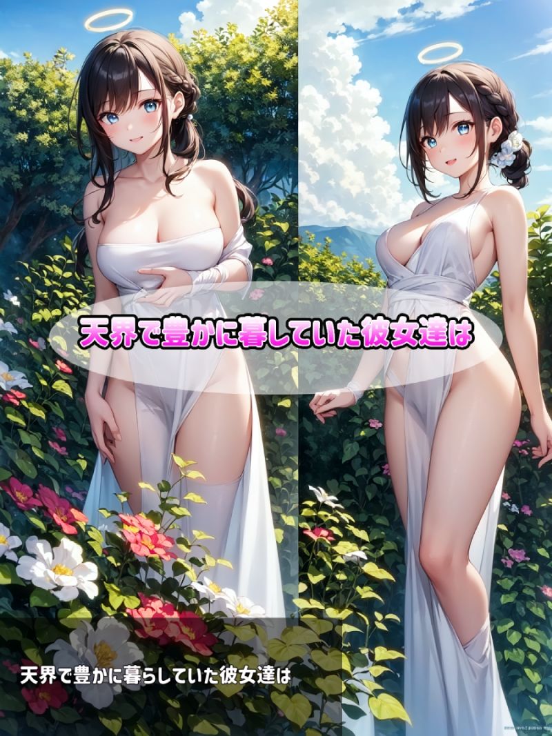 堕とされた翼（天使拘束イラスト集）〜神聖な存在を白濁で染める〜 サンプル1ページ目