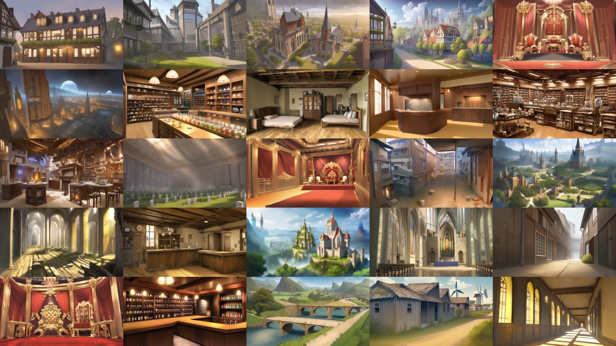 【アニメ調の幻想系背景】著作権フリーの高解像度画像（100枚） サンプル1ページ目