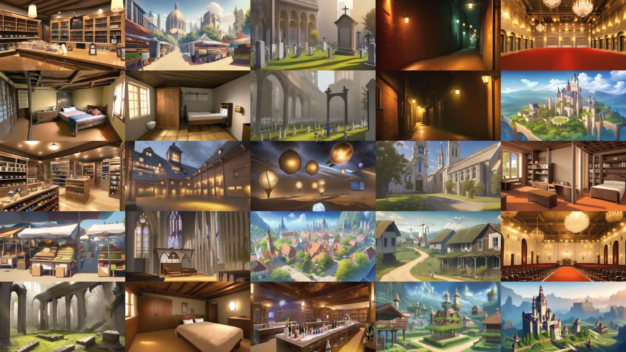 【アニメ調の幻想系背景】著作権フリーの高解像度画像（100枚） サンプル3ページ目