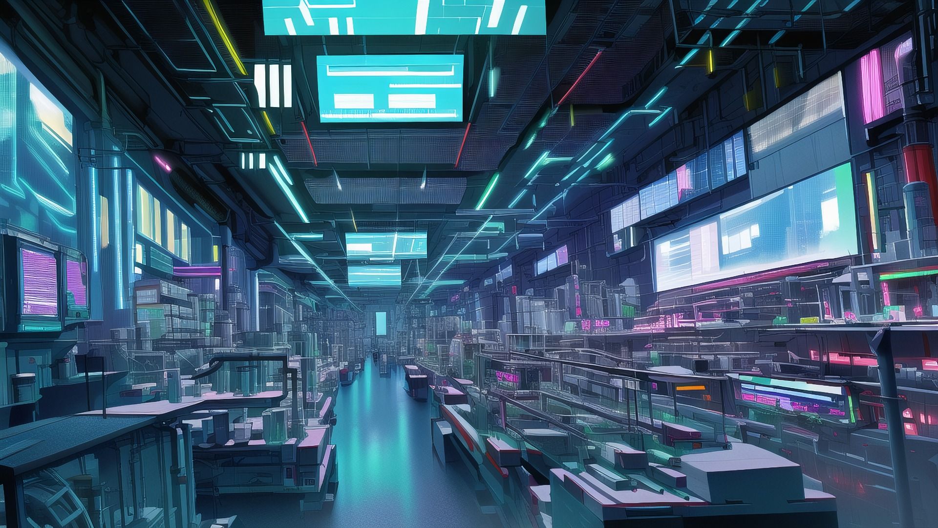 【アニメ調のサイバーパンク背景】著作権フリーの高解像度画像（100枚） サンプル8ページ目