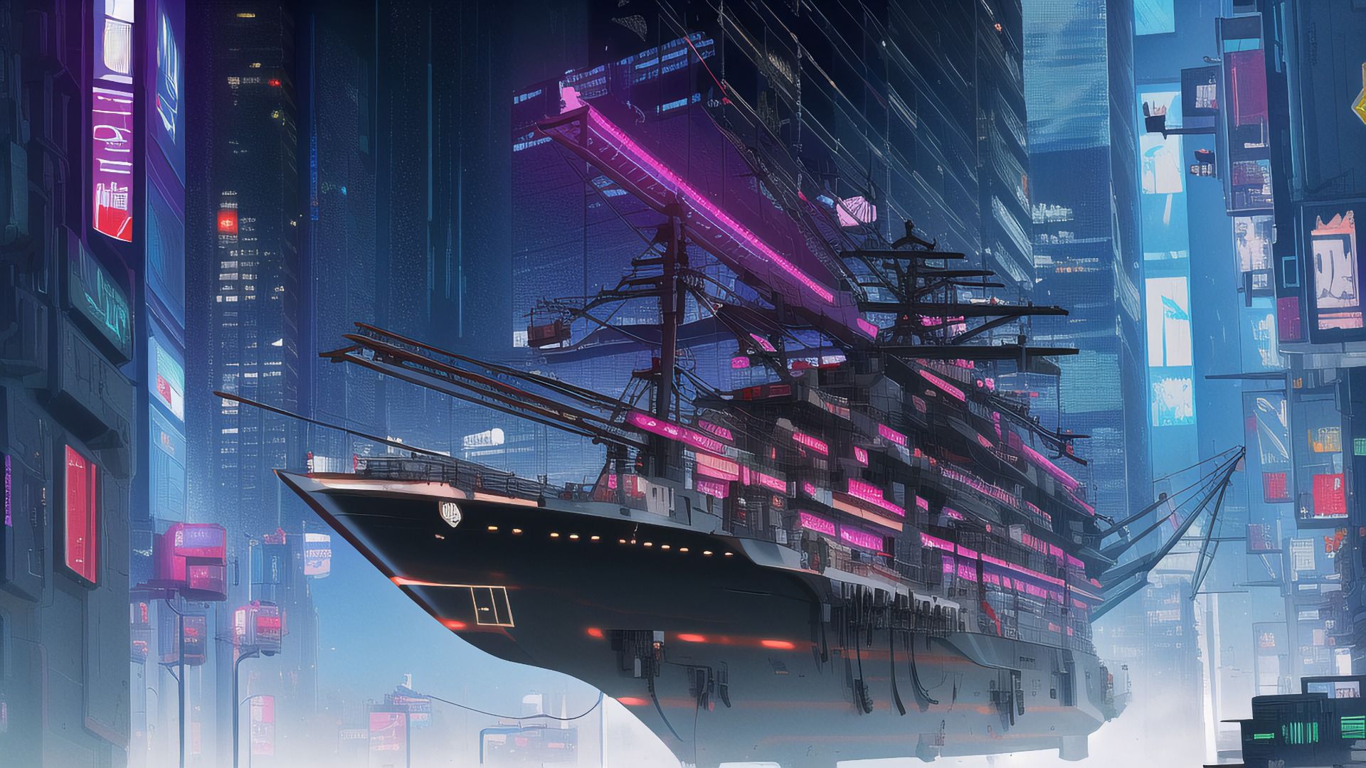 【アニメ調のサイバーパンク背景】著作権フリーの高解像度画像（100枚） サンプル10ページ目