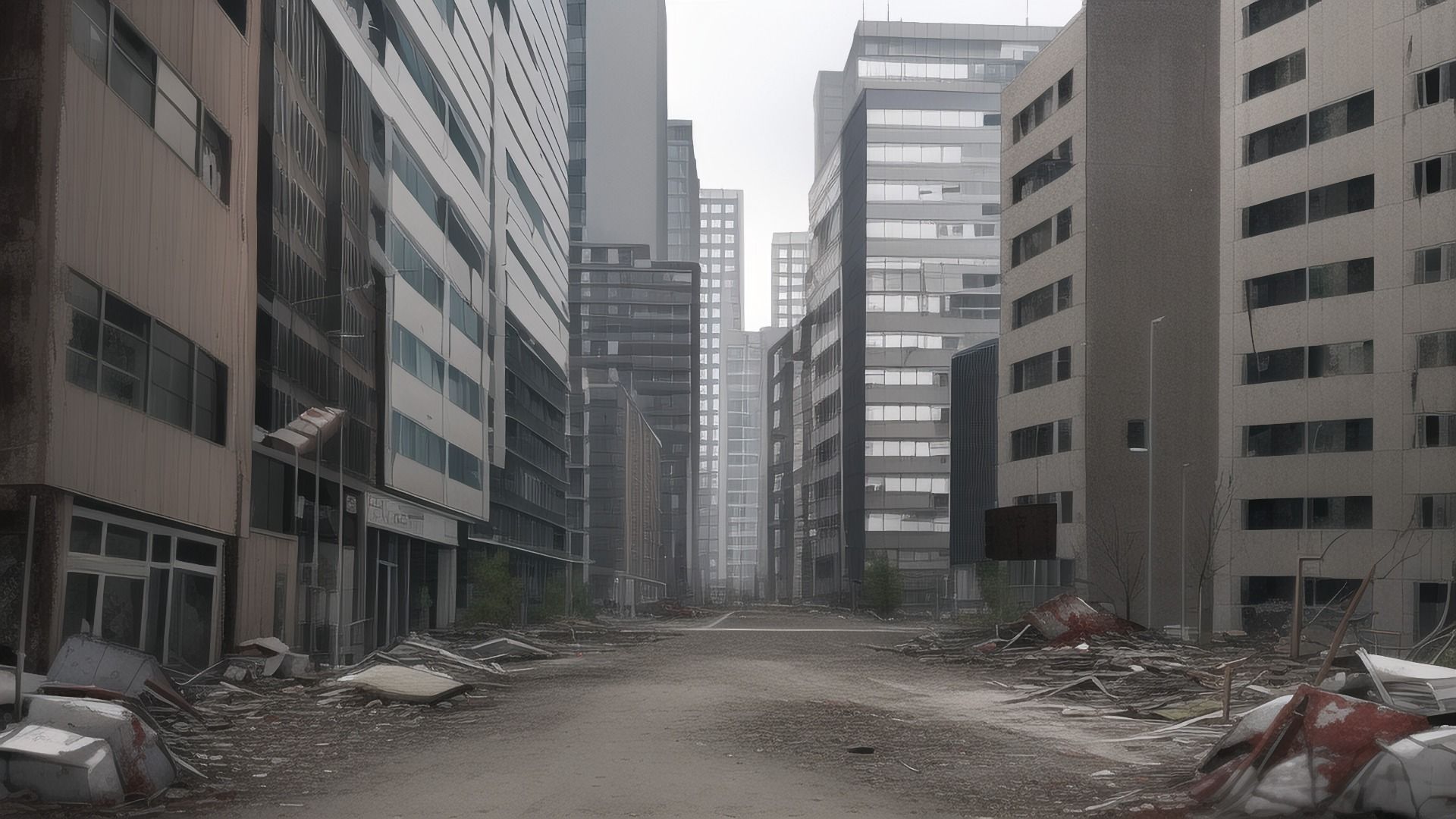 【アニメ調の廃墟系背景】著作権フリーの高解像度画像（100枚） サンプル5ページ目