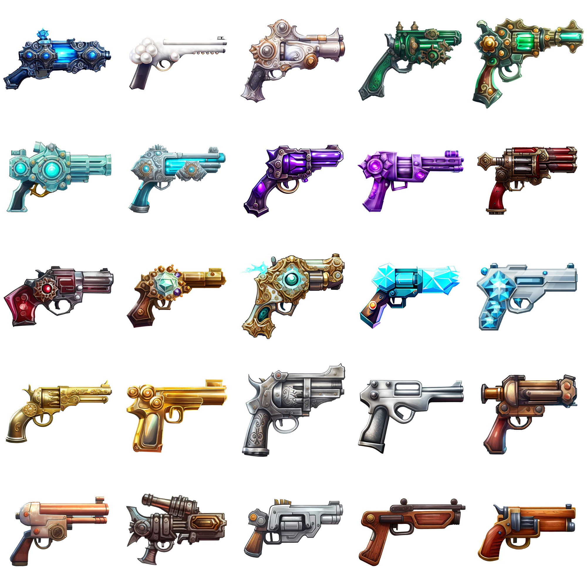 【銃のアイコンセット】著作権フリーの高解像度画像（100枚） サンプル1ページ目