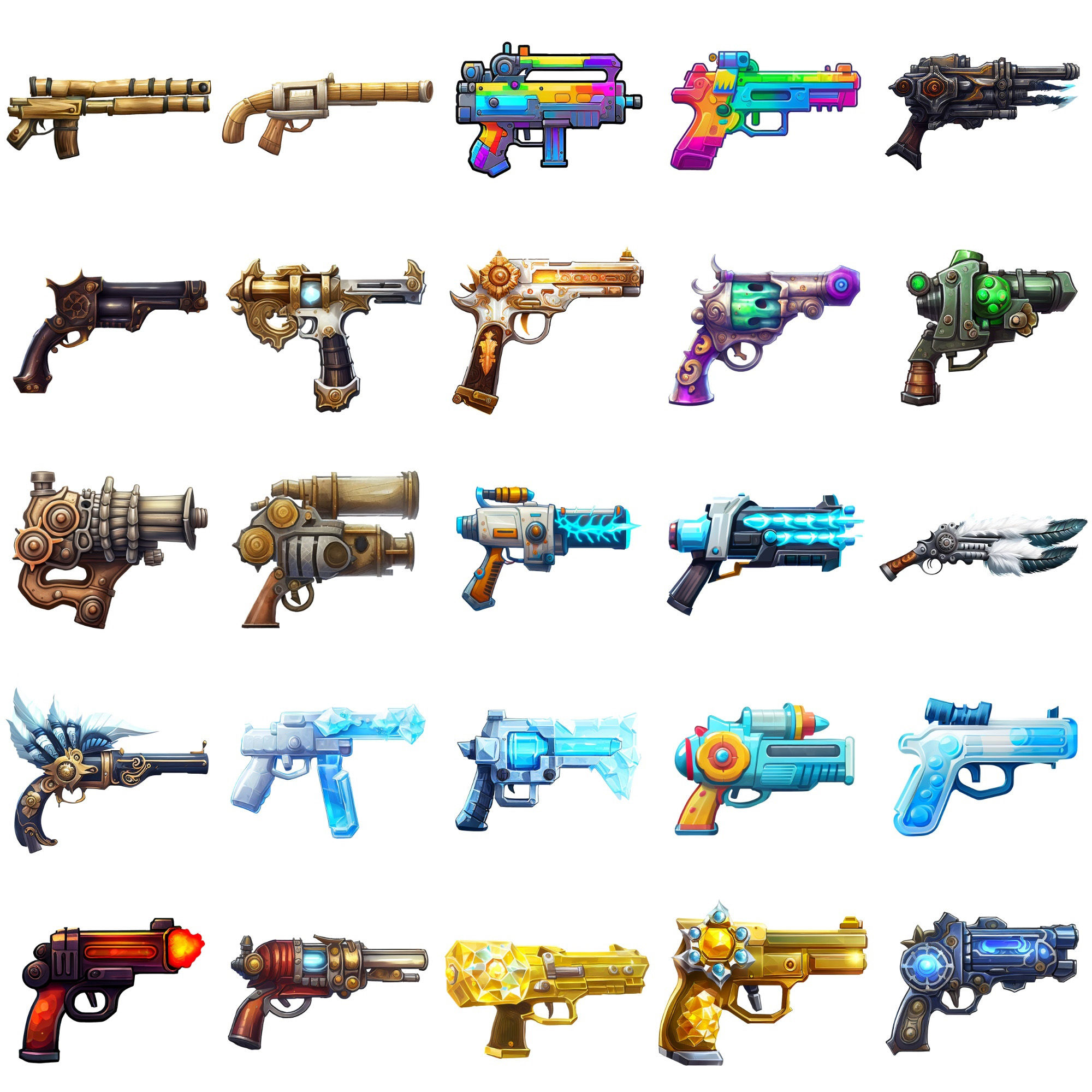 【銃のアイコンセット】著作権フリーの高解像度画像（100枚） サンプル2ページ目