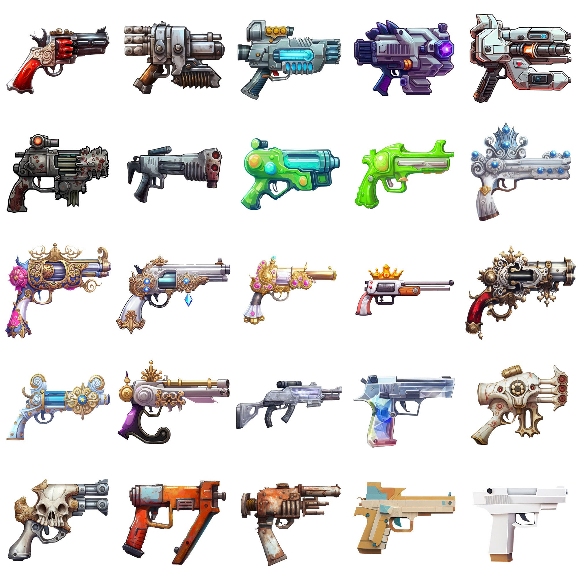 【銃のアイコンセット】著作権フリーの高解像度画像（100枚） サンプル3ページ目