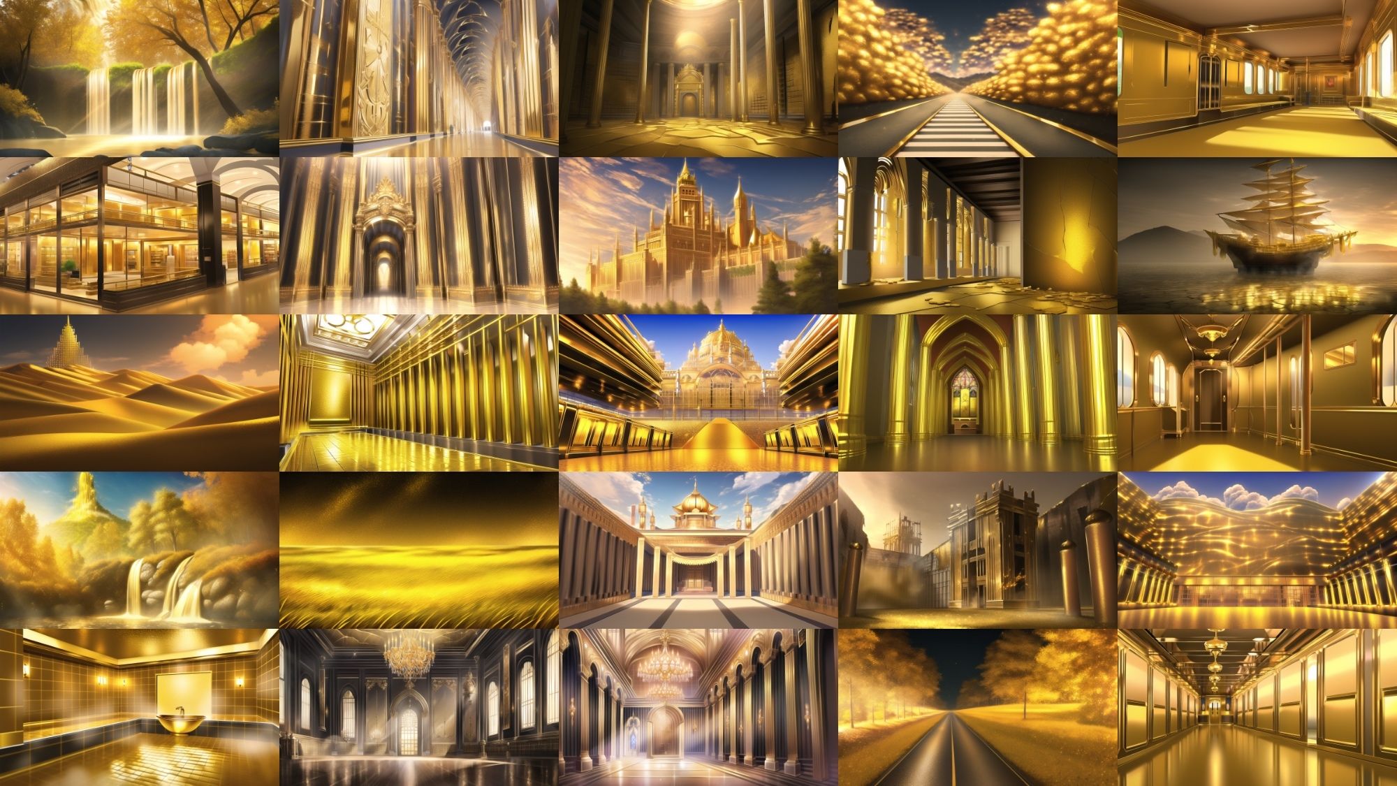 【アニメ調の黄金郷系背景】著作権フリーの高解像度画像（100枚） サンプル1ページ目