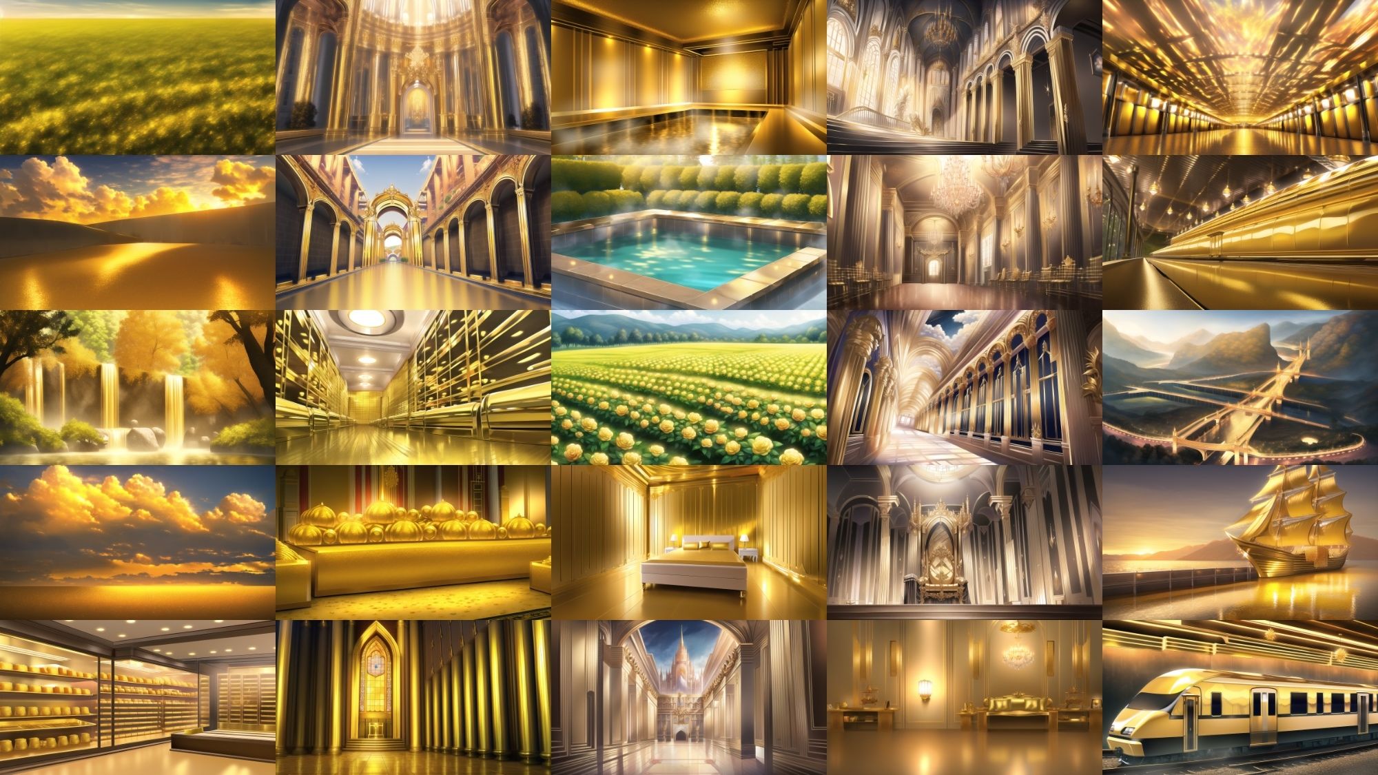 【アニメ調の黄金郷系背景】著作権フリーの高解像度画像（100枚） サンプル3ページ目