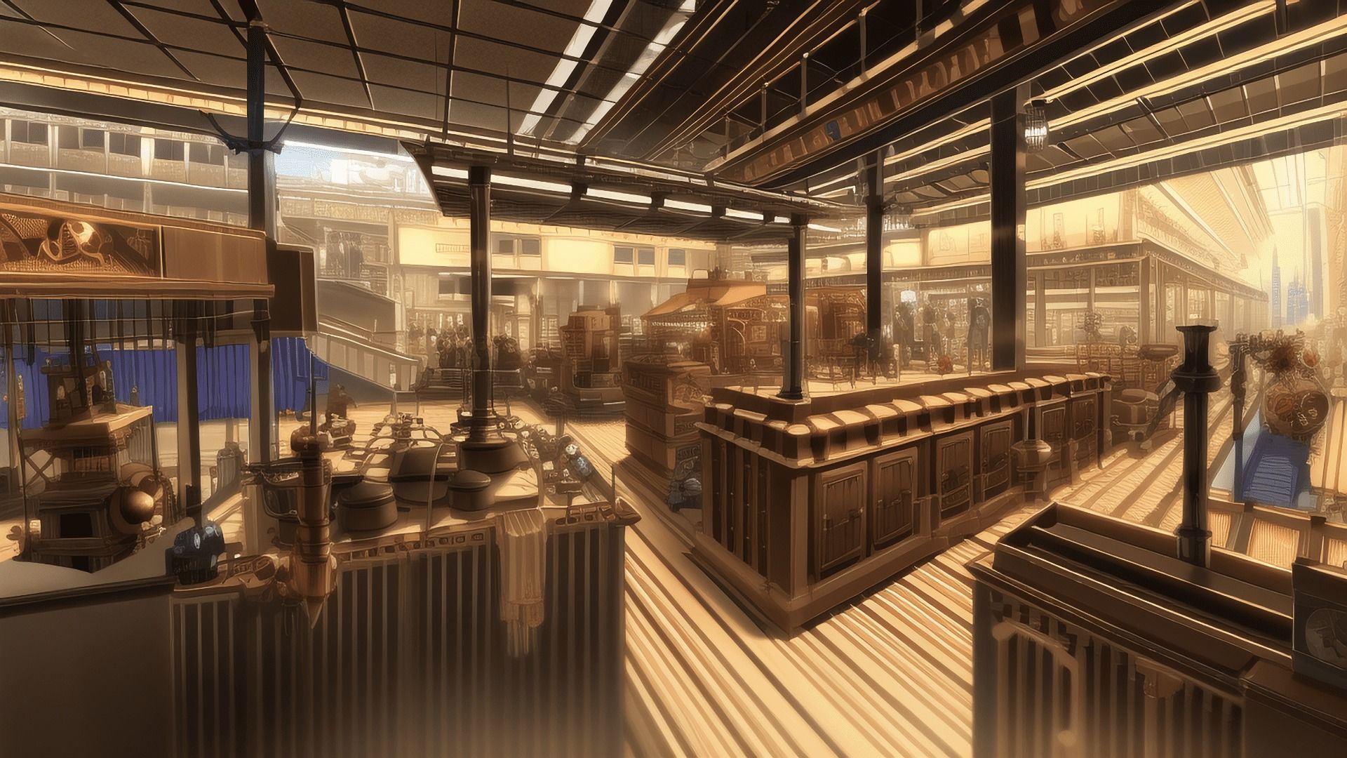 【アニメ調のスチームパンク背景】著作権フリーの高解像度画像（100枚） サンプル5ページ目