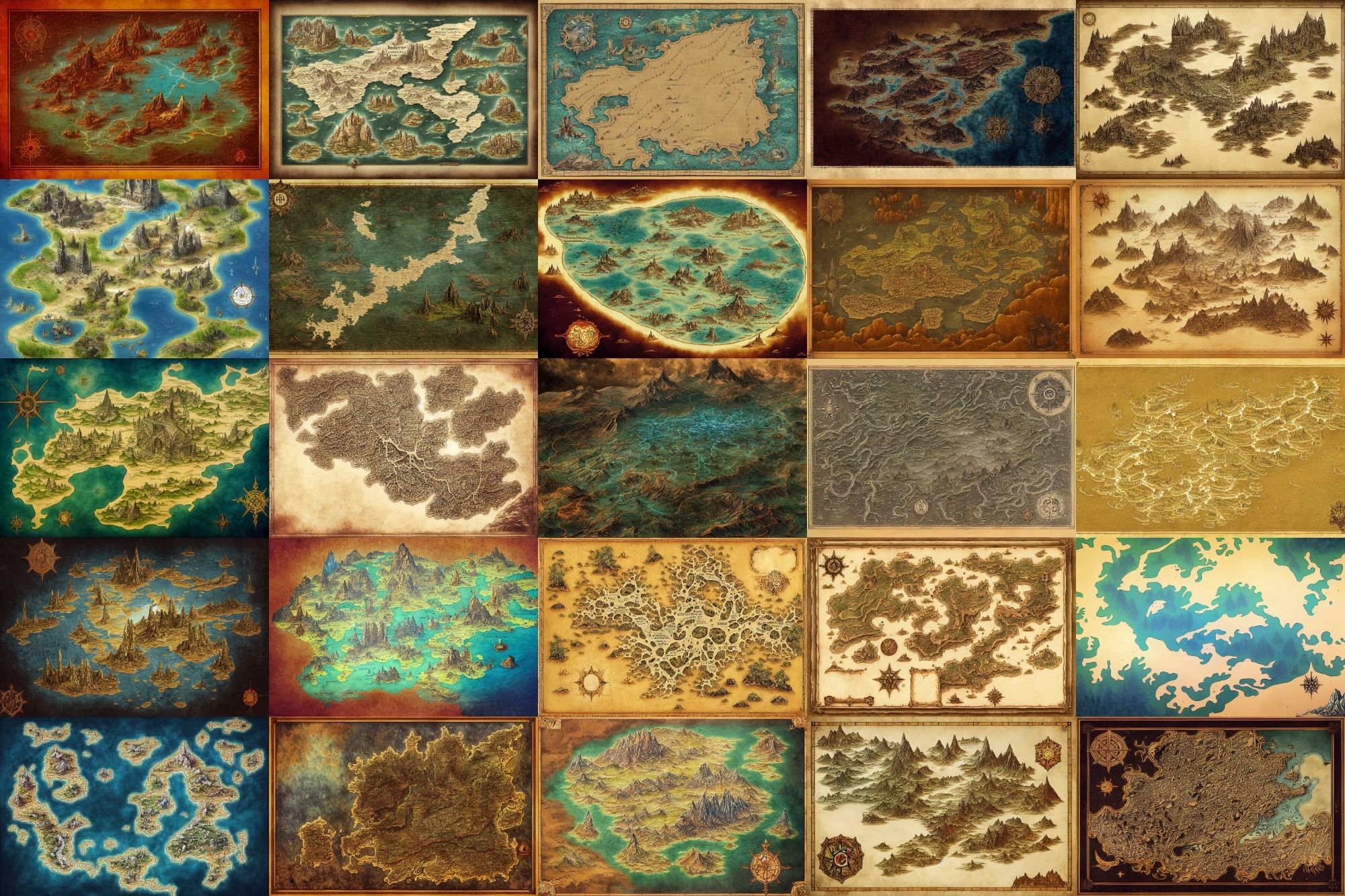 【ファンタジー系の地図やマップ】著作権フリーの高解像度画像（100枚） サンプル2ページ目