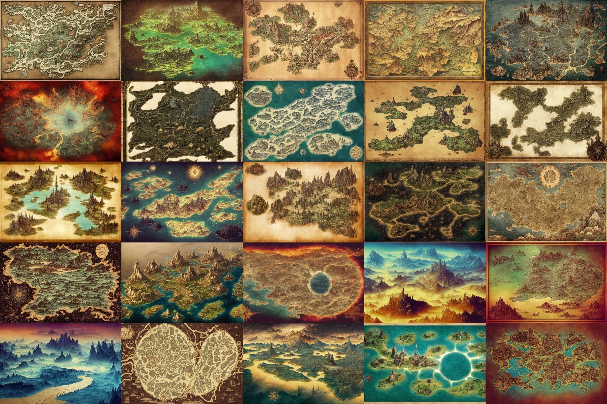【ファンタジー系の地図やマップ】著作権フリーの高解像度画像（100枚） サンプル4ページ目
